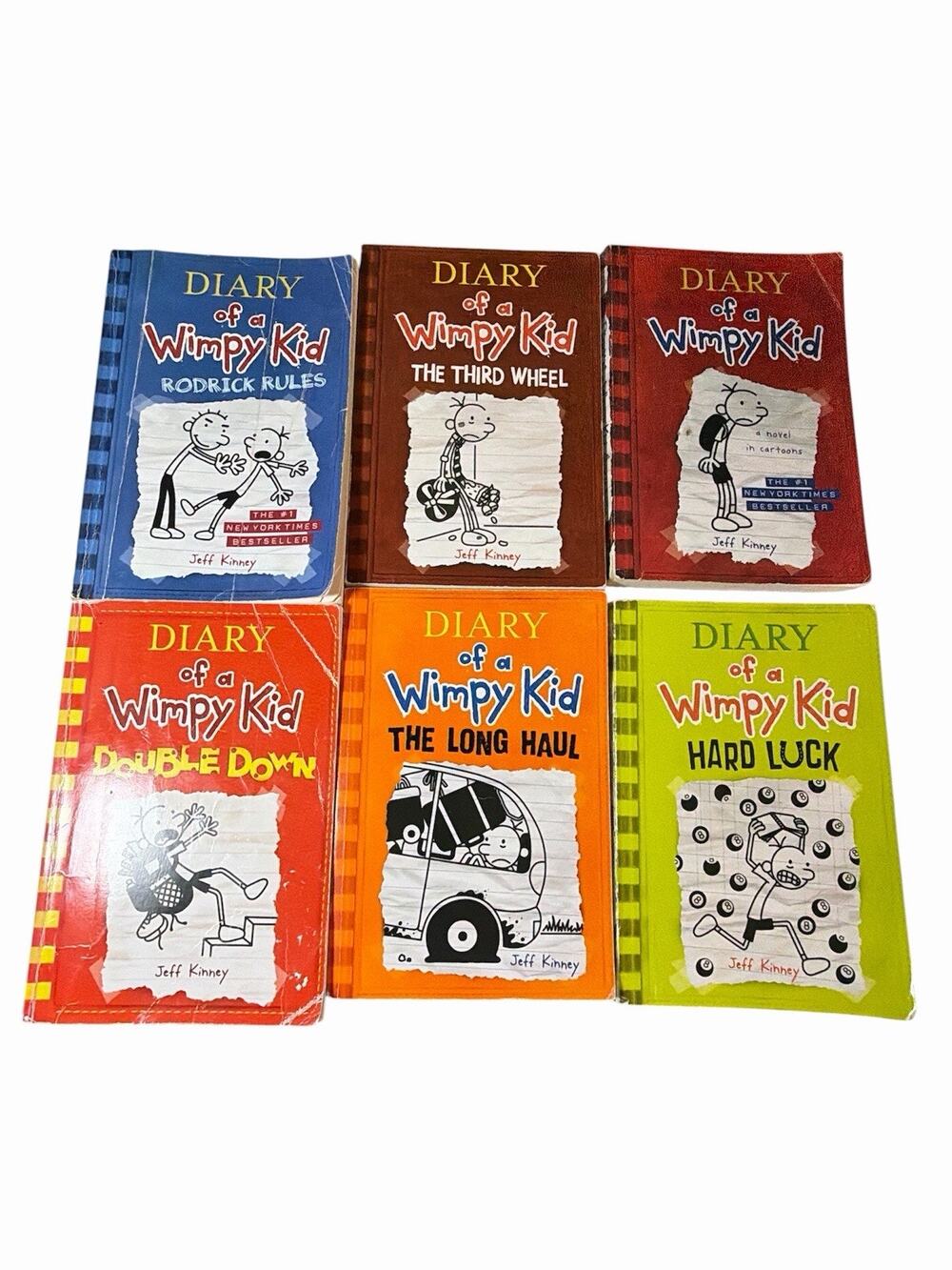 Lot of 6 Diary Of A Wimpy Kid Jeff Kinney PB Paperback Books Vol 1, 2, 7,8,9,11